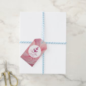 Roze glinsterend anker baby shower cadeaulabel (Met Touw)