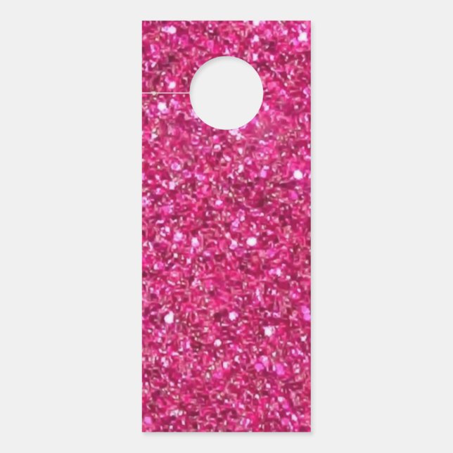 Roze glinsterend frame deurhanger (Voorkant)