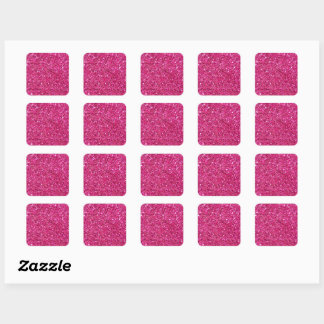 Roze glinsterend frame vierkante sticker