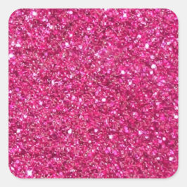 Roze glinsterend frame vierkante sticker