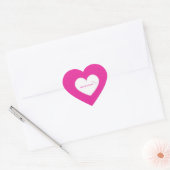 Roze glinsterend hartsticker. hart sticker (Envelop)