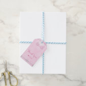Roze glinsterende Assepoester koets feest gunst Cadeaulabel (Met Touw)