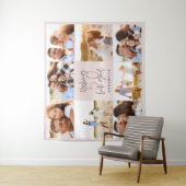 Roze glinsterende fotocollage voor 50e verjaardag  wandkleed (In situ)