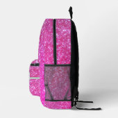 Roze glinsterende glitters monogram  bedrukte rugzak (Rechts)