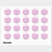 Roze glinsterende juweel doopsticker ronde sticker (Vel)