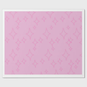 Roze glinsterende sterrenpatroon inpakpapier