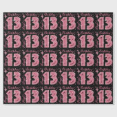 Roze Glitter 13e Verjaardag Wrapping Papier (Vlak)