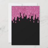 Roze Glitter 16th Birthday Party Kaart (Achterkant)