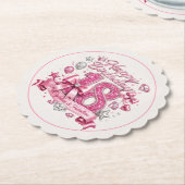 Roze Glitter 18e Verjaardag Kartonnen Onderzetters (Gekanteld)