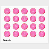 Roze Glitter 21e Verjaardagsnaam Ronde Sticker (Vel)