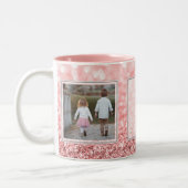 Roze glitter 2 Afbeeldingen met tekst Ontwerp uw e Tweekleurige Koffiemok (Links)