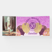 Roze glitter 30e verjaardag & ballonnen Banner