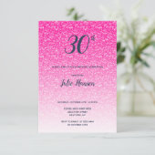 Roze Glitter 30th Birthday Kaart (Staand voorkant)