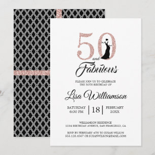Roze Glitter 50 Fantastisch 50ste Verjaardagsfeest Kaart
