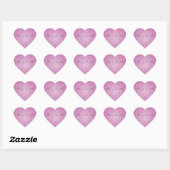 Roze Glitter Aangepaste naam Hart Sticker (Vel)