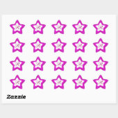 Roze glitter aanpasbare monogram star stickers (Vel)
