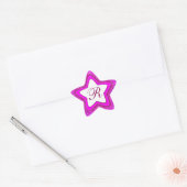 Roze glitter aanpasbare monogram star stickers (Envelop)