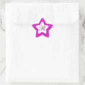 Roze glitter aanpasbare monogram star stickers (Tas)