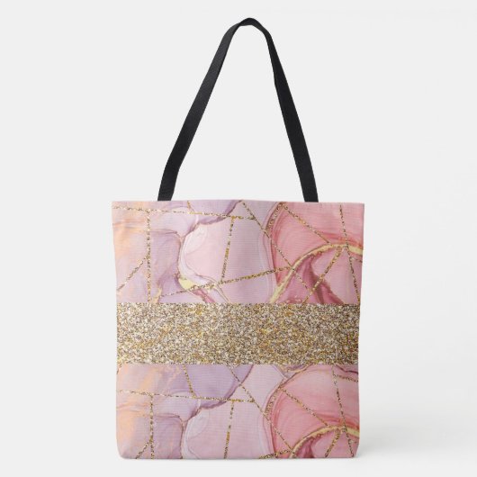 Roze glitter-Accessoires Winkelzak Tote Bag (Voorkant)