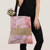 Roze glitter-Accessoires Winkelzak Tote Bag (Dichtbij)
