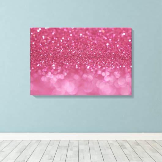 Roze glitter achtergrond canvas afdruk (Insitu (Houten vloer))