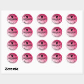 Roze Glitter Achtergrond Item Label Gebakken met L (Vel)