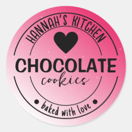 Roze Glitter Achtergrond Item Label Gebakken met L