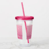 Roze Glitter Acryl Tumbler met Naam & Initialen Acryl Drinkbeker (Links)