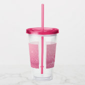 Roze Glitter Acryl Tumbler met Naam & Initialen Drinkbeker (Rechts)