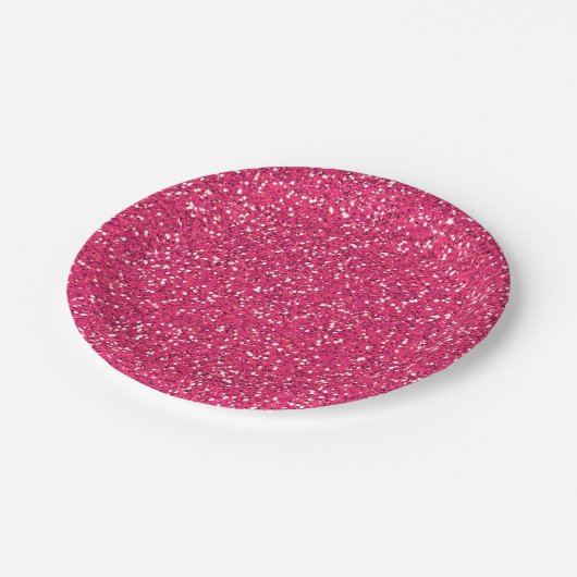 Roze Glitter-Afbeelding Aangepaste partij Papieren Bordje (Gekanteld)