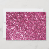 Roze Glitter Afbeelding Ribbon Bow Foto Afstuderen Kaart (Achterkant)
