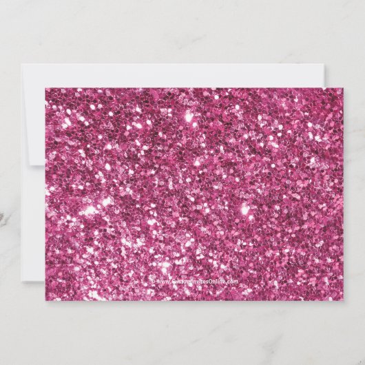 Roze Glitter Afbeelding Ribbon Bow Foto Afstuderen Kaart (Achterkant)