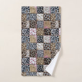 Roze Glitter Afrikaanse Dierenprint Handdoeken Set (Handdoek)