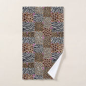 Roze Glitter Afrikaanse Dierenprint Handdoeken Set (Handdoek)