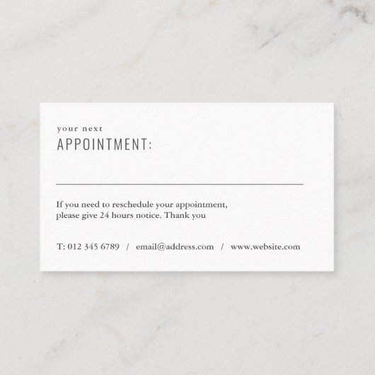 Roze Glitter Afspraak Herinneringskaart Afsprakenkaartje (Achterkant)