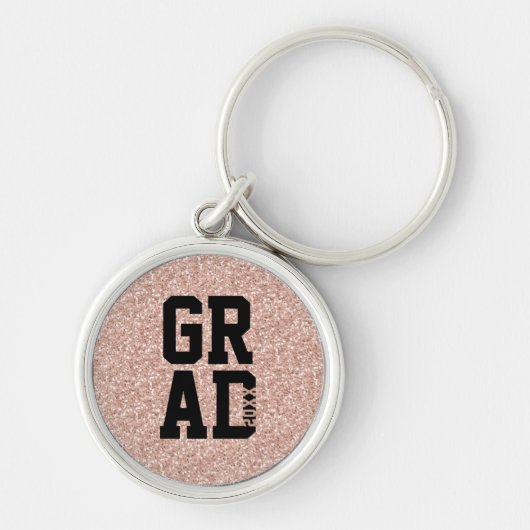 Roze Glitter Afstudeergeschenk Sleutelhanger Sleut (Voorkant)