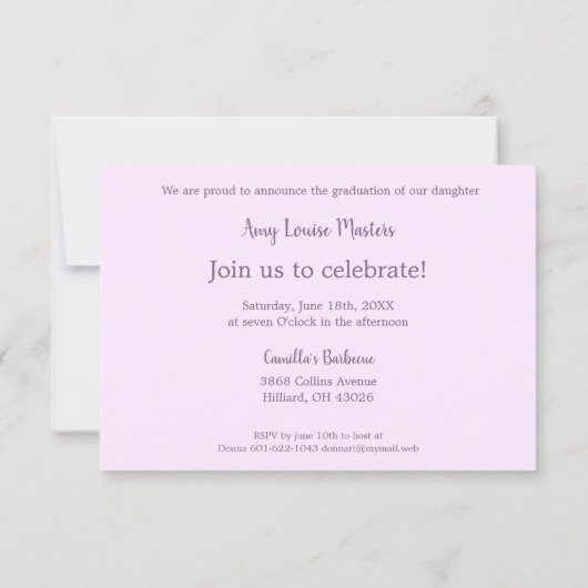 Roze glitter Afstuderen Eenvoudig 2 Afstuderen Fot (Achterkant)