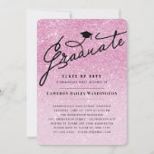 Roze glitter Afstuderen Stijlvolle Graduation Cap  Kaart (Voorkant)