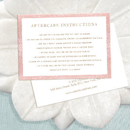 Roze Glitter After Care for Lash Extensions Salon Visitekaartje