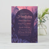 Roze Glitter Alternative Gothic Luxury Handfasting Kaart (Staand voorkant)