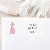 roze glitter ananas etiket (Insitu)