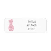 roze glitter ananas etiket (Voorkant)