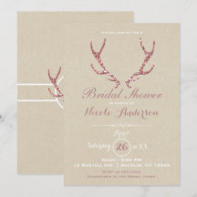 Roze Glitter Antlers Rustic Kraft Vrijgezellenfees
