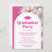 Roze Glitter Arch Foto Chique Graduation Party Kaart (Voorkant)