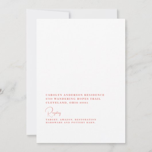 Roze Glitter Art Deco Bruidsdouche Kaart (Achterkant)