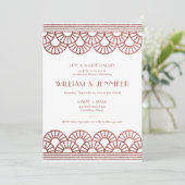 Roze Glitter Art Deco Fan repetitie diner Kaart (Staand voorkant)