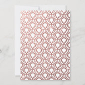 Roze Glitter Art Deco Fan repetitie diner Kaart (Achterkant)