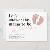 Roze Glitter Baby Feet Baby shower Kaart (Voorkant)