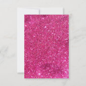 Roze Glitter baby meisje douche Bedankkaart (Achterkant)
