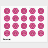 roze glitter baby meisje douche ronde sticker (Vel)